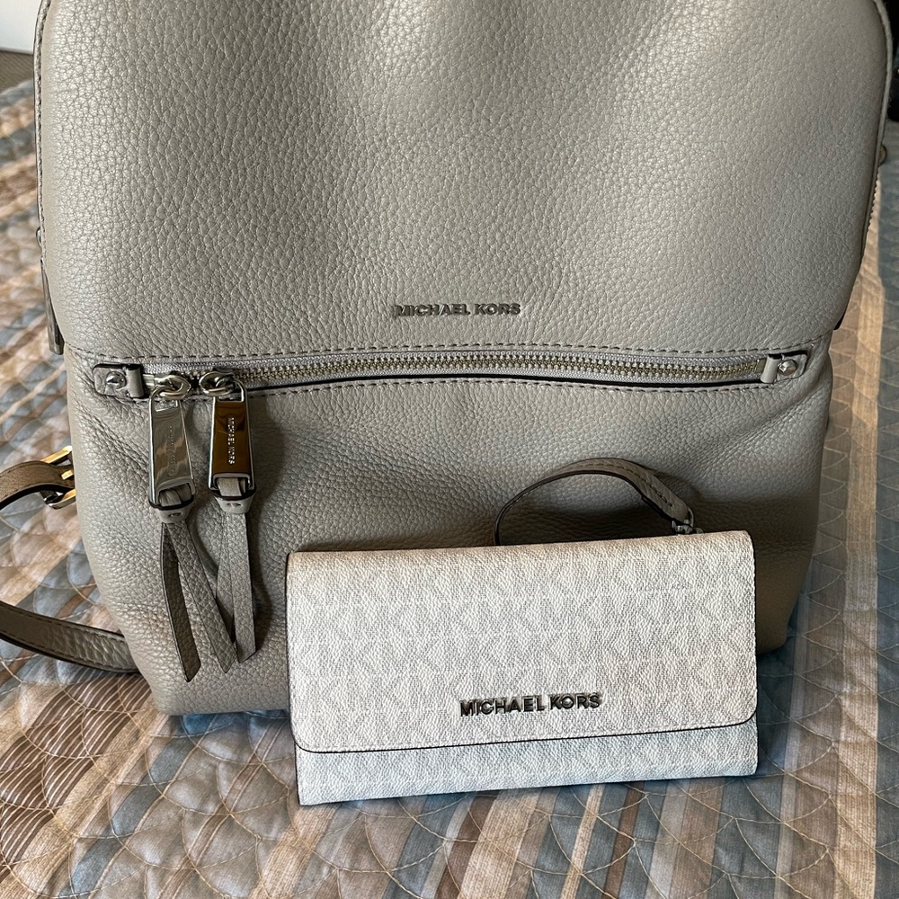 Michael Kors backpack purse and wallet